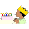 The+boy+is+blowing+out+birthday+candles.+The+birthday+cake+belongs+to+___. Picture