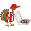 Turkey dressed as a pizza guy Picture